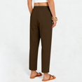 thumbnail image 7 of Women Linen Baggy Palazzo Harem Pants Drawstring Elastic Waist Beach Gauze Trousers Casual Lounge Pants 2026 Vacation, 7 of 7