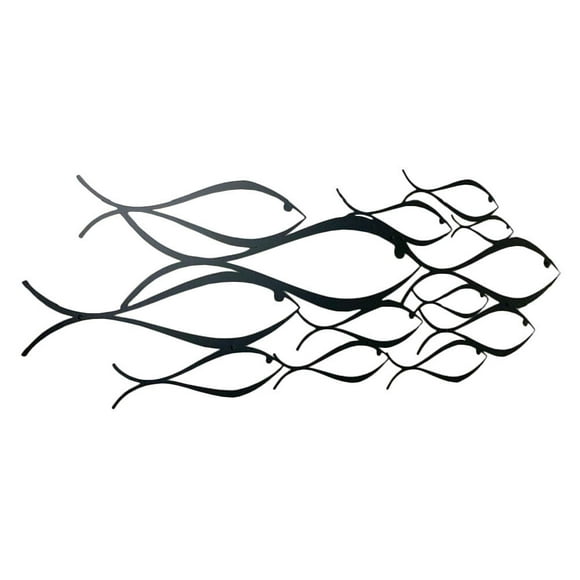WORGEOUS Decoración de pared de enjambre de pescado Metal Fish Wall Cangés Ornamento de pared artística para el hogar