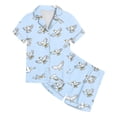thumbnail image 5 of JUMEYU Pajamas for Girls Sets Pajamas Sets for Girls Pjs Big Kids Summer Sleepwear Size 12-13 (Light Blue,12-13 Years), 5 of 5