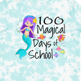 thumbnail image 4 of Inktastic 100 Magical Days of School with Blue Mermaid and Fish Boys or Girls Toddler T-Shirt, 4 of 5