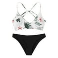thumbnail image 1 of High Waisted Bandeau Bikini 1 Piece Swimsuits for Women Shorts Set Women Strapless Two Women Swimsuit Size 16 Piece Swimsuits Ribbed Longline Full Coverage Bathing Suits Swimwear, 1 of 7