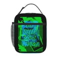 thumbnail image 1 of TEQUAN Portable Lunch Bag, Green Eat Sleep Game Repeat GamePad Pattern Reusable Insulated Lunch Box for Travel Work School Picnic, 1 of 7