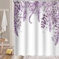 thumbnail image 3 of Chloroplastid Purple Eucalyptus Shower Curtain for Bathroom Tropical Plant Leaves Leaf Floral Watercolor Fabric Shower Curtain Jungle Bathroom Shower Curtain 72x72 Inches, 3 of 6