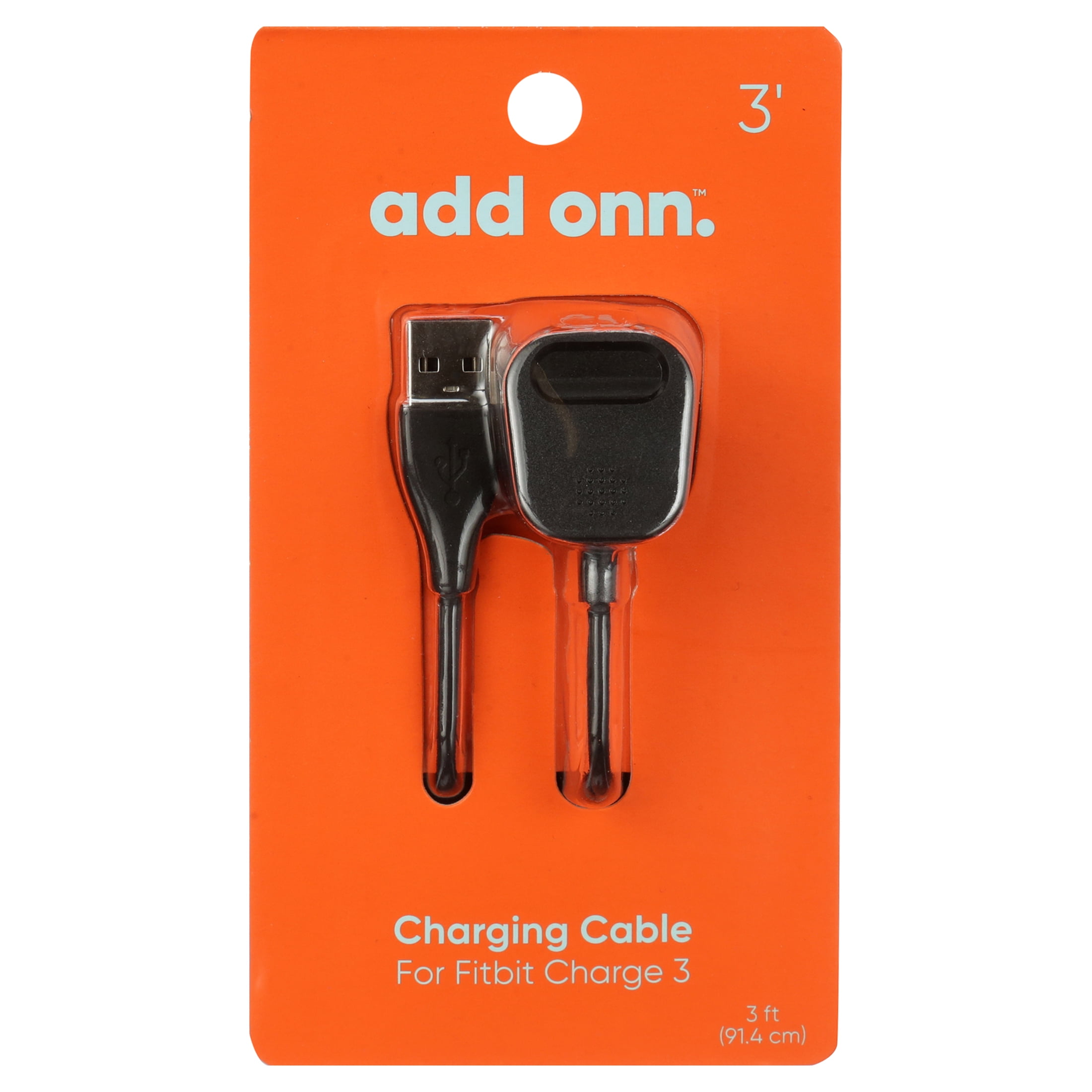 onn. Brandclub onn. 3 foot USB Charger Cable for Fitbit Charge 3