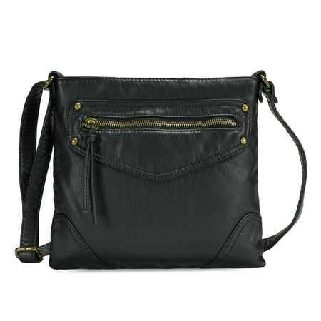Scarleton Trendy Multi Accent Zippers Crossbody Bag H1995