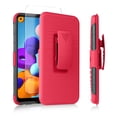 thumbnail image 3 of Compatible for Samsung Galaxy A21 Case with Tempered Glass Screen Protector Belt Clip Holster Defender Rugged Shock Proof Armor Heavy Protection Phone Cover w/ Magnetic Mount Plate [Red], 3 of 8
