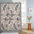 thumbnail image 2 of Bathroom Shower Curtain Paisley Style Flowers Waterproof Shower Curtains with Hooks, Abstract Ethnic Floral Art Bath Curtains Bathtub Curtain Home Decor 36x72in, 2 of 9