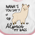 thumbnail image 4 of Inktastic Nana's You Say Alpaca My Bags Boys or Girls Baby Bib, 4 of 4