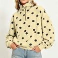 thumbnail image 2 of Aboser Polka Dot Sweatshirt for Women Y2k Quarter Zip Pullover Tops Trendy Long Sleeve Sweatshirts Casual Stand Collar Shirts Loose Fit Zip Up Pullovers with Pocket, 2 of 9