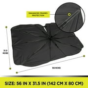 Auto Drive Car Umbrella Sun Shade, Universal Fit, Easy to Install, Silver, 55.91X31.5