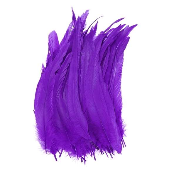 Uxcell 20-Pack Feathers for Crafting, Dark Purple 9.84-11.81 Inch Natural Fluffy Feathers Plume for Wedding Decorations Feathers