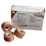 3M Micropore Medical Tape, Skin Friendly Paper 1 Inch X 10 Yard, Tan, NonSterile, 5 Count