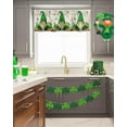 thumbnail image 4 of St. Patrick''s Day Gnome Valance Curtain for Window,Cute Dwarf Spring Clover Leaf Rod Pocket Kitchen Valances Ireland Horseshoe Gold Coin Short Curtain Windows Treatment Drape for Bathroom/Bedroom, 4 of 5