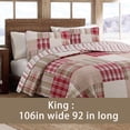thumbnail image 2 of Cotton True Patchwork Reversible Red Tartan Plaid Timeless Quilt Bedding Set, Coverlet Bedspread for Bedroom, Guest Room, RV, Hotel (Classic Plaid, King - 3 Piece), 2 of 5