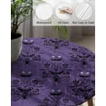 thumbnail image 3 of Halloween Ghost Spiders Fitted Round Tablecloth,Horror Theme Table Cover with Elastic Edge Waterproof Table Cloth,Purple Back Circle Table Covers for Kitchen Indoor Outdoor Picnic Party 45-52in, 3 of 6