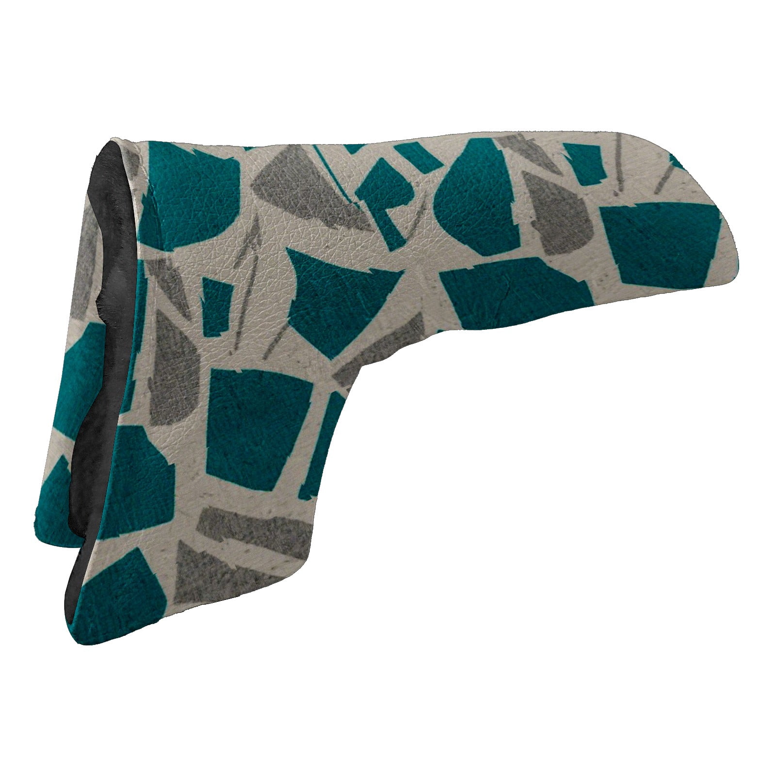 Golf Club Head Cover | Leather Golf Club Putte Headcover , Waterproof Golf Club Head Cover Set Driver Headcovers for Golf Clubs Men Women Teal - Gray Geometric Art
