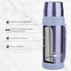 thumbnail image 2 of Termo De Acero Inoxidable 1.2l Camping Tapa Rotate Xtellar azul, 2 of 3