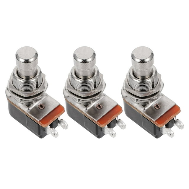 Phenofice 3Pcs Compact Alloy Guitar Foot Switch for Instrument Supply Durable Black