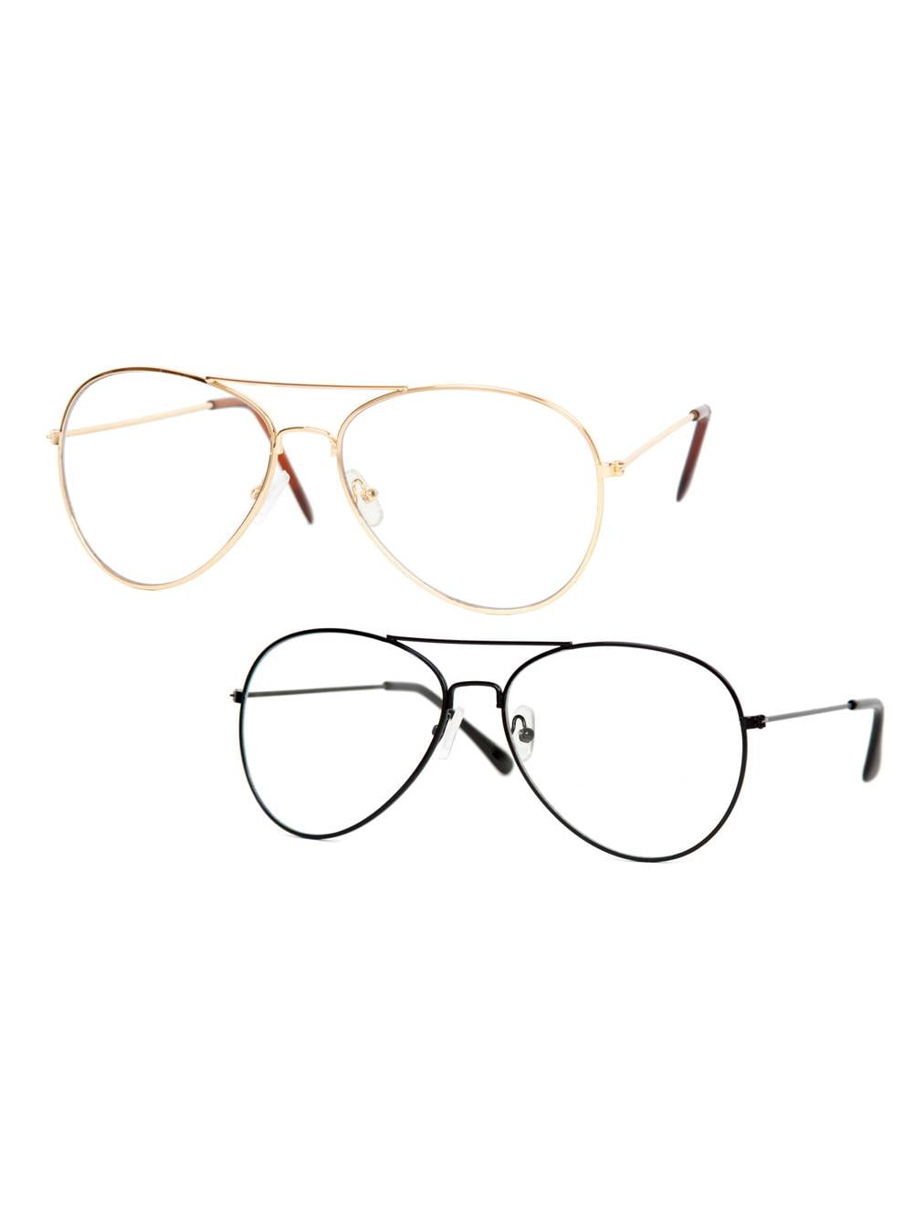 Gravity Shades Clear Lens Gold Aviator Sunglasses