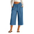 thumbnail image 2 of Delayuji Plus Size Womens Capri Pant Wrinkled Cotton Linen Pant Women Fashion Casual Loose Cropped Pants Summer S-5XL, 2 of 7