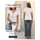 thumbnail image 2 of Camisa Prettywear para mujer, manga corta, cuello en V, 100% algodón, color blanco, 2 of 5