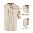 thumbnail image 4 of Conjunto de 4 piezas de disfraz renacentista de Halloween para hombre, camisa pirata medieval, pantalones con banda en los tobillos, 4 of 5