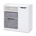 thumbnail image 2 of HOMOOI 2-Drawer Mobile Lateral File Cabinet with Door, Filing Cabinets for A4/Letter/Legal Size Hanging File Folders, White Printer Cabinet with Adjustable Storage Shelf on Wheels, 2 of 7