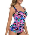 thumbnail image 3 of RELLECIGA Women's Tankini Top Plus Size Swimsuit for Women V Neck Twisted Tummy Control Ruched Bathing Suits, 3 of 7