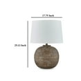 thumbnail image 5 of Vesy Table Lamp, Brown Abstract Impressions, 25 Inch Round Metal Base, 5 of 5