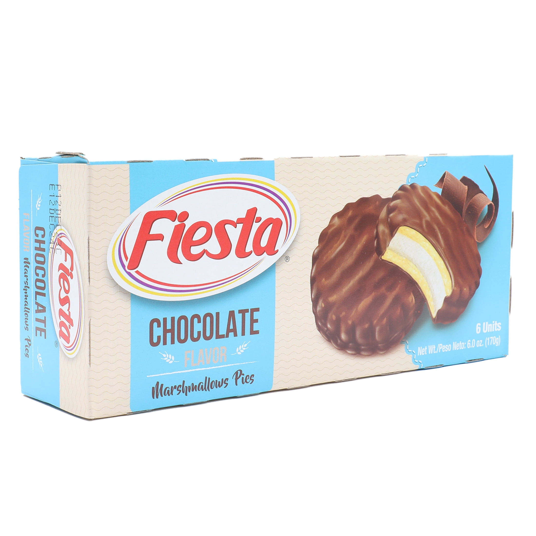 Fiesta Marshmallow Pie, Chocolate 6 Count 6 oz, 120 Calories, Shelf Stable
