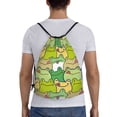 thumbnail image 2 of Kdxio Cartoon Frog Print Drawstring Backpack Bag,Waterproof Draw String Back Sack, Gym Drawstring Bags Swim Bag For Unisex, 2 of 9