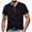 Black, variant on uikmnh Men's T Shirts European Color Blocked Button Open Neck Men Trendy Comfortable Loose Casual Business Short Sleeved T Shirt Size:XL