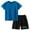 Blue, variant on Ruyang Boys 2 Piece Athletic Set Short Sleeve Tee and Elastic Waist Shorts Breathable Outfits for Teen Kids Boys Summer Clothes