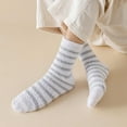 thumbnail image 6 of Mikilon Men's Coral Velvet Striped Socks Winter Thicken Warm Middle Tube Socks, 6 of 7
