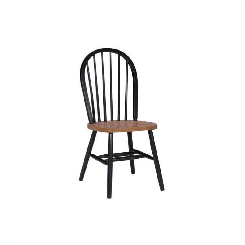 International Concepts Windsor Dining Chair In Black And Soft Cherry