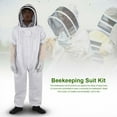 thumbnail image 2 of Professional Bee Suits for Beginners and Experts, Removable Veil Hood, Comfortable and Sturdy Beekeeping Suit with Large Pocket for Storage, Ventilated Design, Goatskin Gloves, White, 2 of 5