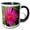 Black/White, variant on 3drose, Succulent Mesembryanthemum Carpet Weed and Pink Flower, 11oz Two-tone Yellow Mug