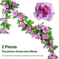 thumbnail image 2 of 2pcs 7.5 Ft. Artificial Rose Vine for festival Decor, Hanging Silk Flower Garland for Outdoor Home Wall Decorations - purple, 2 of 5