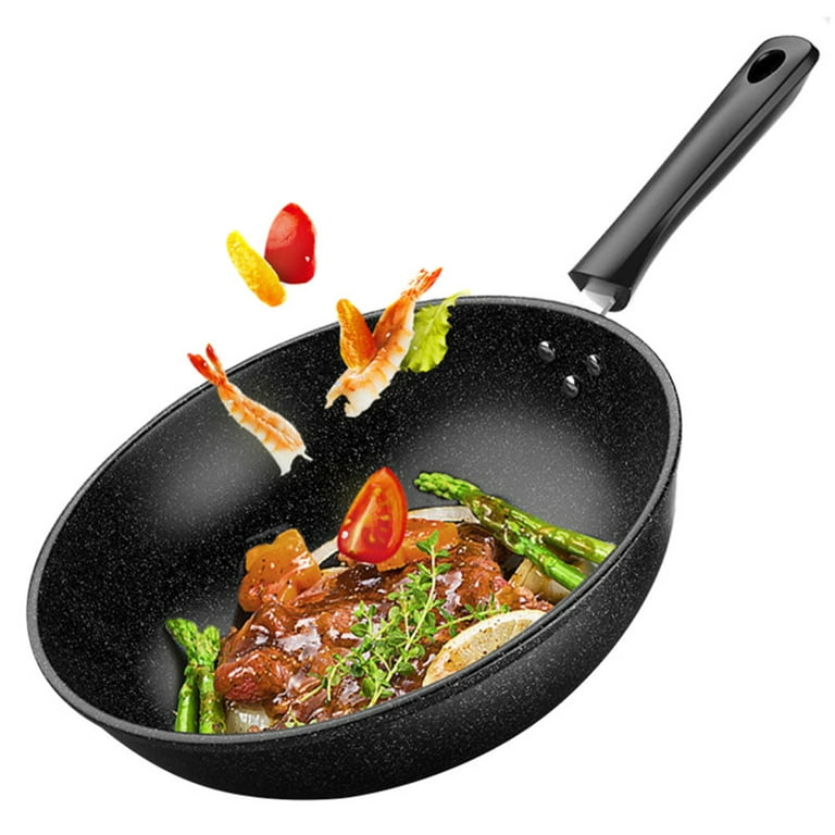 Frying Pan with Lid Non-Stick Granite Small Frying Pan Wok Multifunctional Easy to Clean for Kitchen 1
