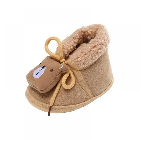

Baywell Girls Boys Warm Winter Boots Kids Outdoor Snow Boots Brown 13-18 Months