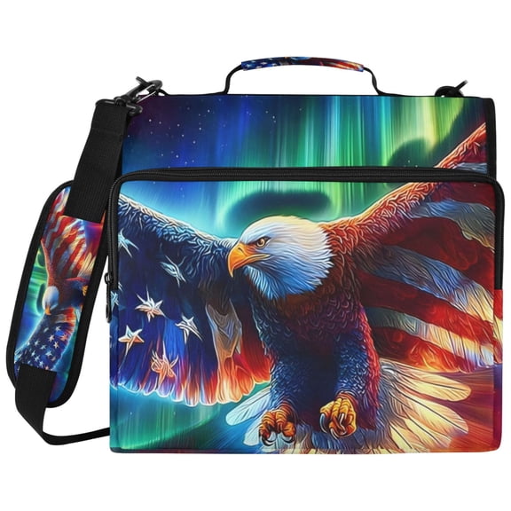 ALAZA Zipper Binder Eagle Galaxy Pattern 2 inch 3 Ring 500 Sheet Capacity Trapper Keeper File Folder Organizer Bag