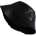 thumbnail image 6 of CoCopeaunts Mens Bucket Hat Winter Leather Lambs Wool Two-Sided Bucket Cap Boys Girls Fashionable Warm Fisherman Basin Hat, 6 of 8
