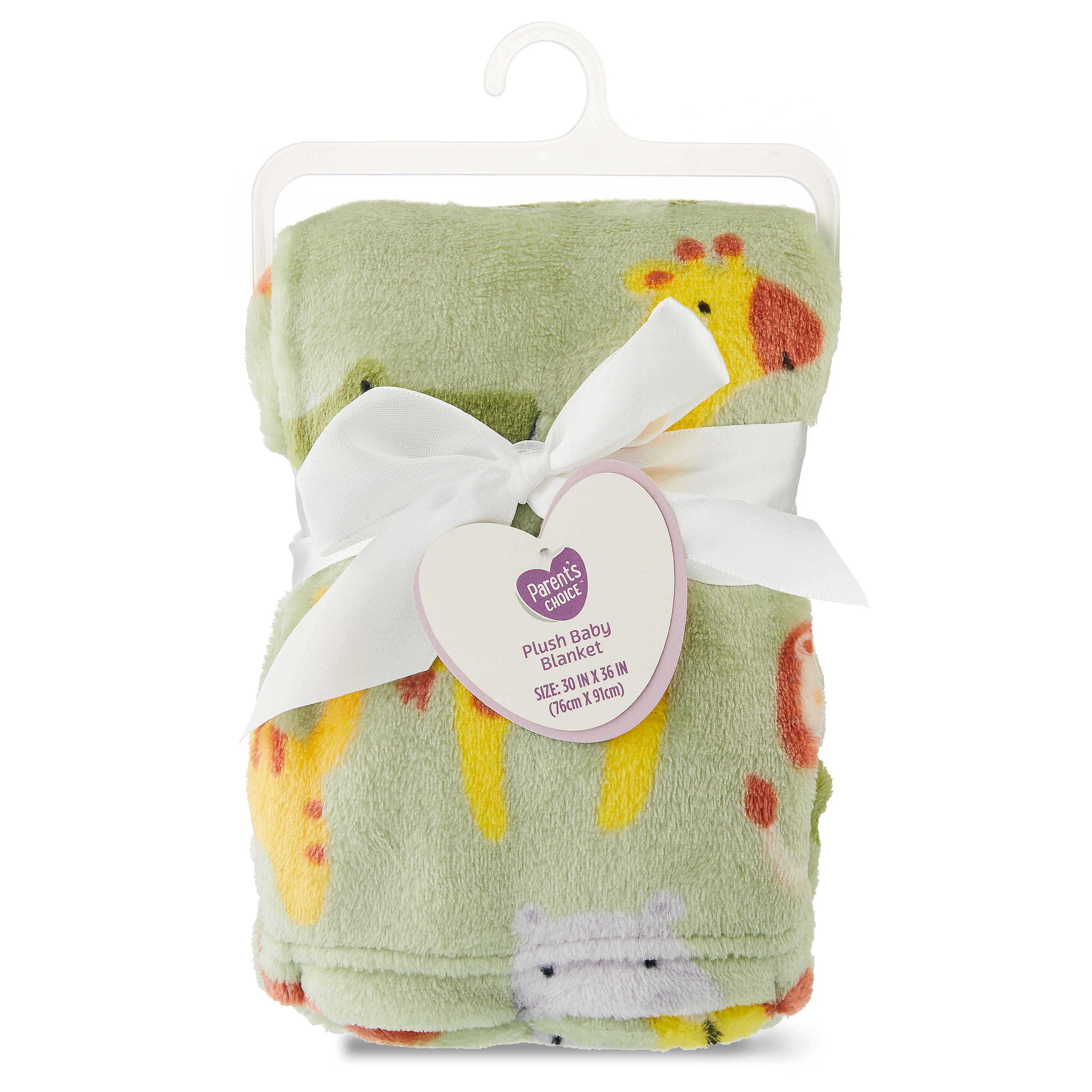 (Paquete de 3) Manta de bebé súper suave de felpa Parent's Choice impresa de selva verde, 30" x 36", unisex para infantes 6