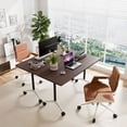 thumbnail image 4 of 55.1" Conference Table with Wheels, Large Meeting Table for 6-10 People, Foldable Training Room Tables with Metal Frame for Office Conference,2PCS, 4 of 7