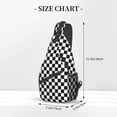 thumbnail image 3 of ZNDUO Sling Bag, Men Shoulder Backpack Small Cross Body Chest Sling Backpack-Black White Plaid Pattern, 3 of 8