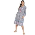 thumbnail image 3 of Oussum Women Floral Summer Midi Dresses Missy Size Casual Dress Online, Gray Size L, 3 of 7