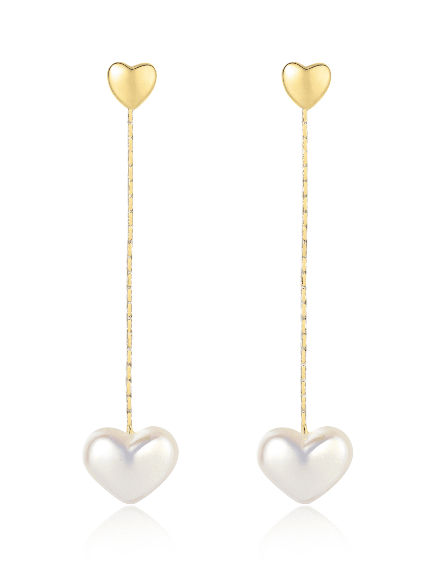 gold plated silver earrings crystal earrings heart earrings valentine's earrings pearl earrings heart earrings