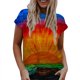 thumbnail image 1 of Gibobby Camiseta de manga corta para mujer Mujeres Casual Summer Tops Floral Short Manga Round Neck Tee T Camisa lado suelto Tunic Blouse(Rojo,G), 1 of 5