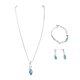 thumbnail image 2 of Kit De Collar, Pulsera Y Pendientes, Elegante Juego De 3 Piezas, Collar Azul, Pendientes, Pulsera, Hermosa aleación Para Boda, 2 of 7