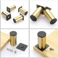 thumbnail image 3 of Furniture Legs 4pcs 10cm Stainless Steel Furniture Legs for Chairs Table Cabinet Desk Sofa Furniture Legs with Screws Easy Assembly Round Gold, 3 of 5